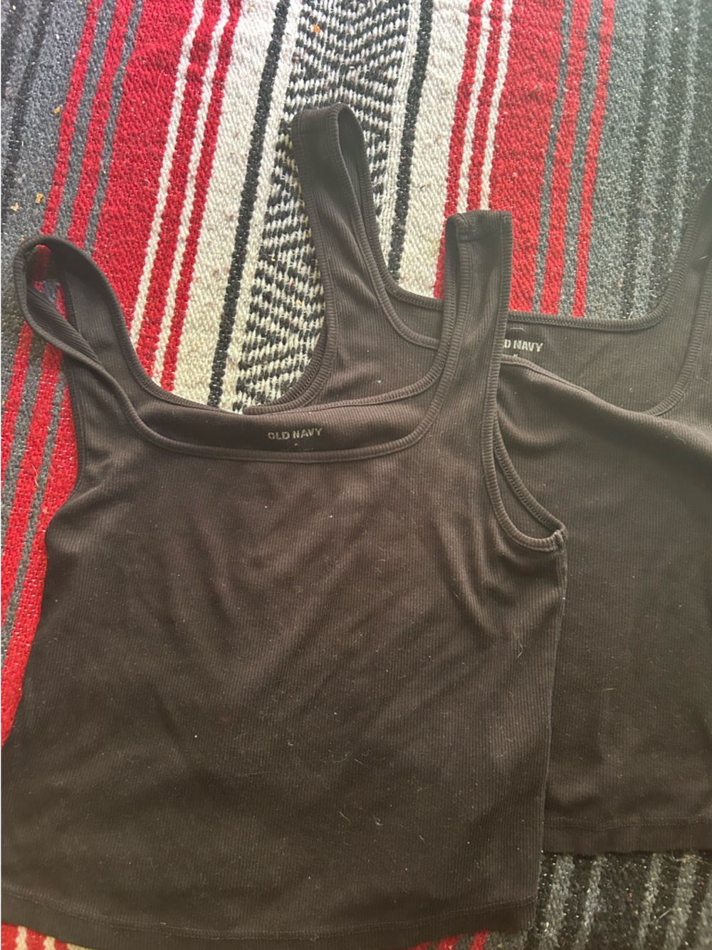 Pair Old Navy Women's Black Ribbed Tank Top - Sleeveless Scoop Neck